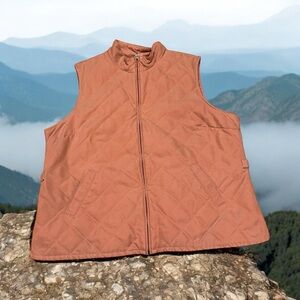 Orvis Vest Womans Extra Large XL Orange Zip Up Outdoors Fishing Sleeveless